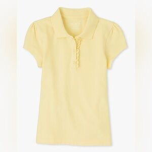 New The Children's Place Girls' Short Sleeve Ruffle Pique Polo